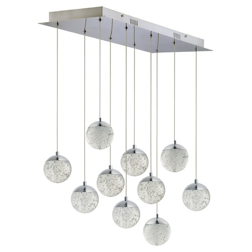 Orb II 10-Light LED Linear Pendant in Chrome by ET2 Lighting