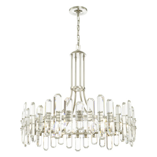 Crystorama Lighting Bolton 12-Light Crystal Chandelier in Nickel by Crystorama Lighting BOL-8889-PN