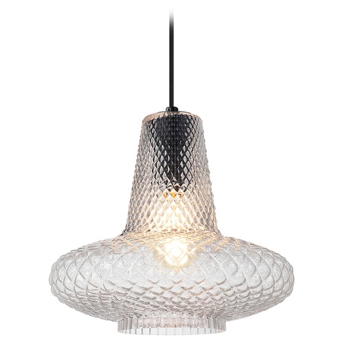 Quilted Gem Matte Black Pendant by Matteo Lighting