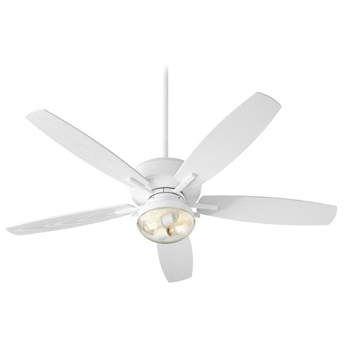 Breeze Patio Studio White LED Ceiling Fan with Light by Quorum Lighting