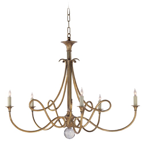 Visual Comfort Signature Collection Eric Cohler Double Twist Chandelier in Brass by Visual Comfort Signature SC5005HAB