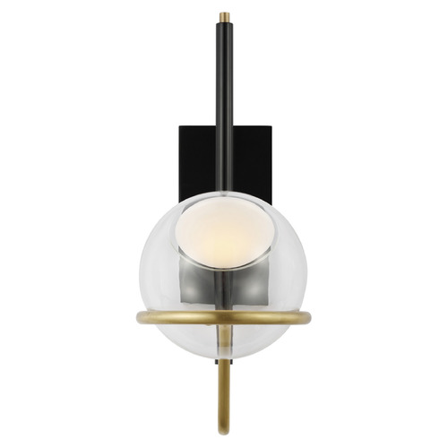 Visual Comfort Modern Collection Avroko Crosby 18-Light 277V LED Chandelier in Black & Brass by VC Modern 700WSCRBY18BNB-LED927-277