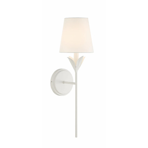 Broche 21-Inch Wall Sconce in Matte White by Crystorama Lighting