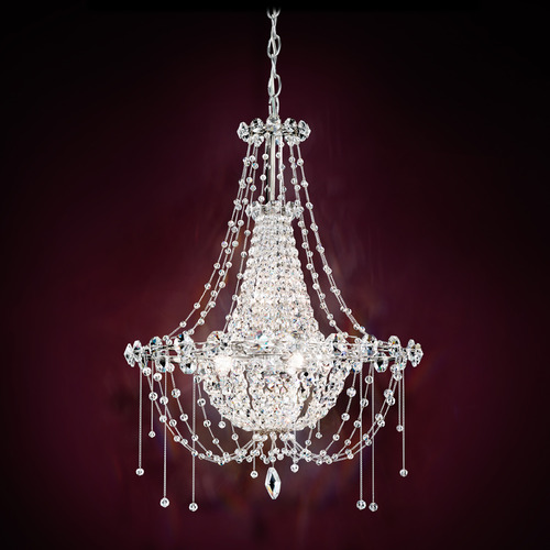 Schonbek Worldwide Lighting Chrysalita Polished Stainless Steel Crystal Chandelier