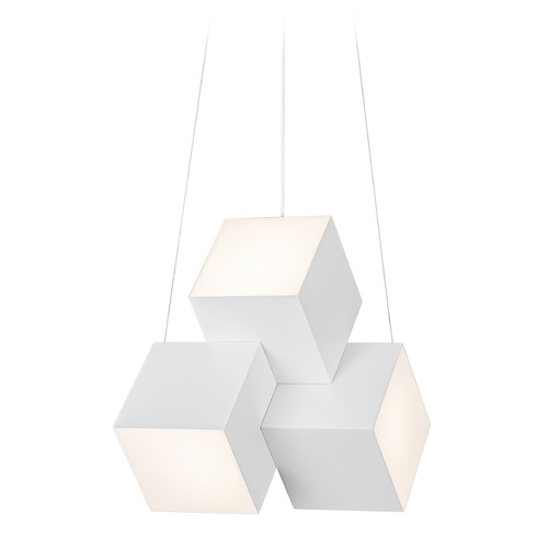Kuzco Lighting Tetra White LED Multi-Light Pendant with Square Shade