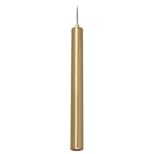 Afx Lighting Eli Satin Brass LED Mini-Pendant Light with Cylindrical Shade