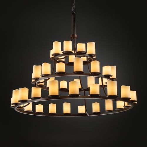 Justice Design Group Justice Design Group Candlearia Collection Chandelier CNDL-8714-14-CREM-DBRZ