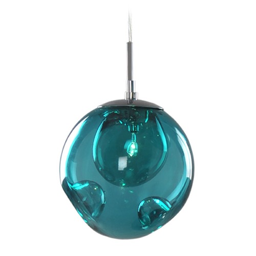 Kalco Lighting Meteor Chrome Mini Pendant by Kalco Lighting 309510CH/AQUA