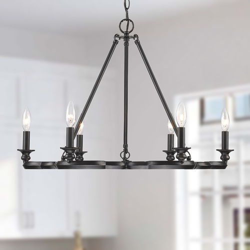 Saxon Aged Bronze Chandelier by Golden Lighting