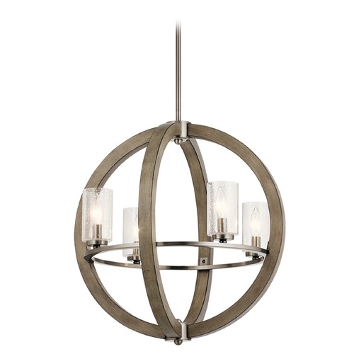 Grand Bank 20-Inch Orb Chandelier in Distressed Antique Gray by Kichler Lighting