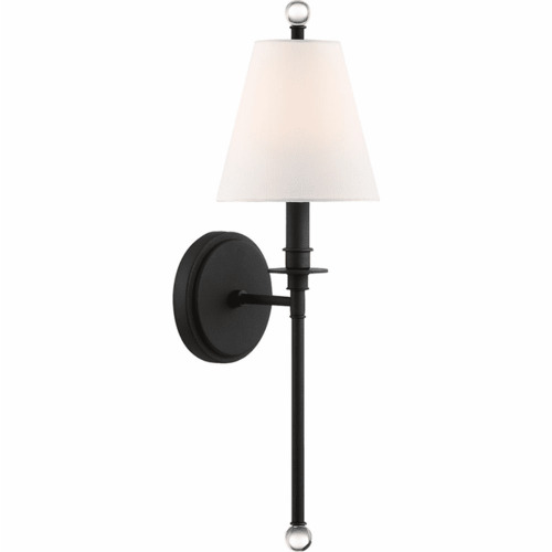 Riverdale 14.5-Inch Wall Sconce in Black Forged by Crystorama Lighting