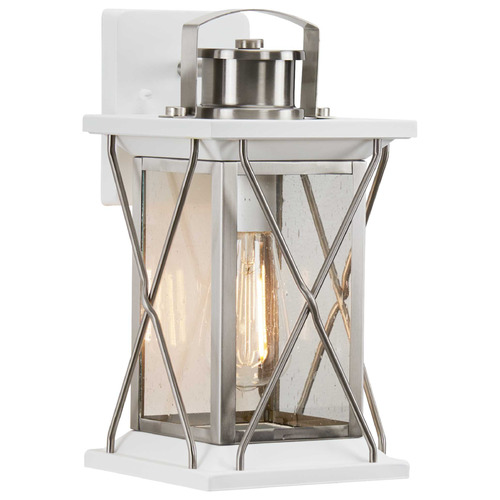 Progress Lighting Barlowe Stainless Steel & White Outdoor Wall Light