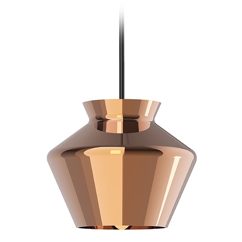 Trinity 13-Inch LED Glass Pendant in Black & Copper by Kuzco Lighting