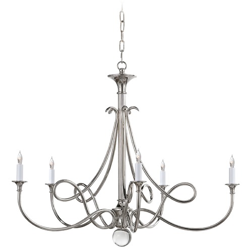 Visual Comfort Signature Collection Eric Cohler Double Twist Chandelier in Nickel by Visual Comfort Signature SC5005PN