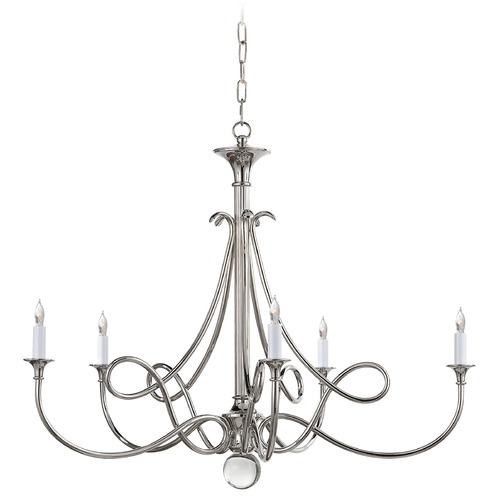Eric Cohler Double Twist Chandelier in Nickel by Visual Comfort Signature