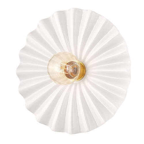 Mitzi by Hudson Valley Mitzi Cora Aged Brass Single Light Wall Sconce H499101-AGB/CCR