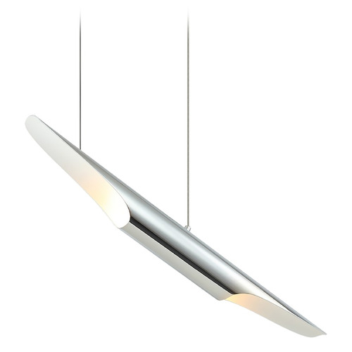 Matteo Lighting Stylus Chrome Island Light with Cylindrical Shade