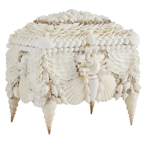 Currey and Company Boardwalk White Shell Box