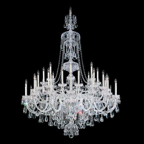 Schonbek Worldwide Lighting Sterling Polished Silver Crystal Chandelier
