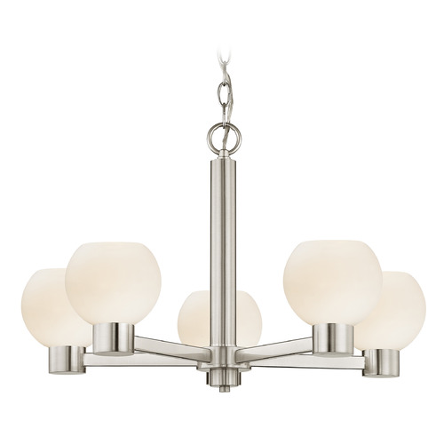 Design Classics Lighting Vashon 5-Light Chandelier in Satin Nickel by Design Classics Lighting 2105-09 G1832-WH