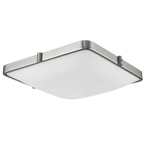 Modern Brushed Nickel LED Flush Mount with White Shade 3000K 800LM by Kuzco Lighting