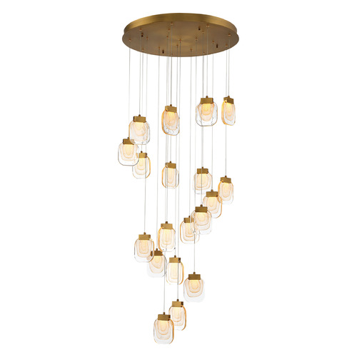 Paget 19-Light LED Chandelier in Gold by Eurofase Lighting