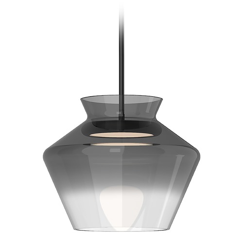 Trinity 13-Inch LED Glass Pendant in Black & Smoked by Kuzco Lighting