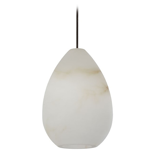 Alina Alabaster Medium Pendant in Antique Brass by VC Modern