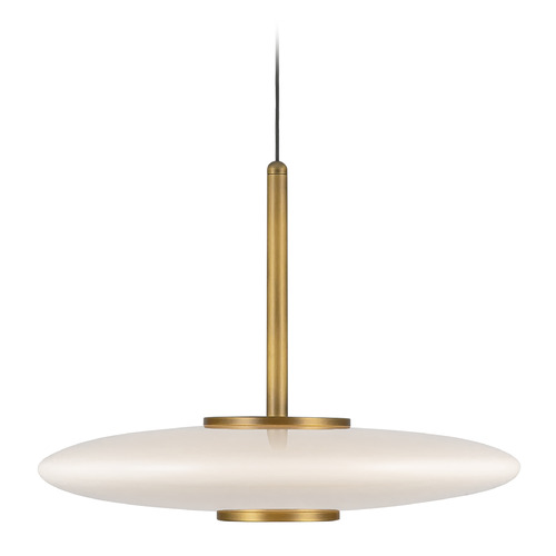 Kuzco Lighting Kyoto Vintage Brass LED Pendant Light with Oblong Shade