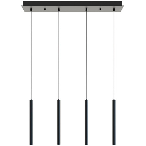 Afx Lighting Eli Black LED Multi-Light Pendant with Cylindrical Shade