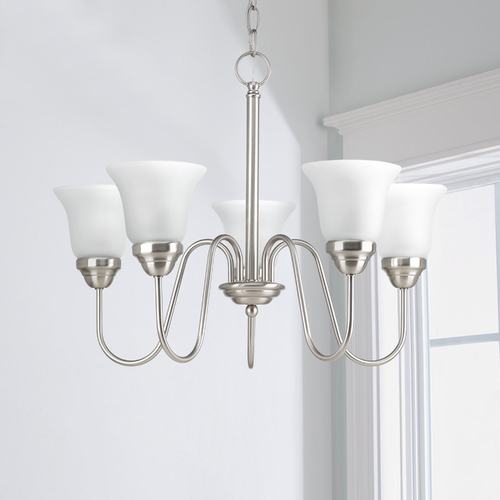 Progress Lighting Classic Brushed Nickel Chandelier by Progress Lighting P4757-09