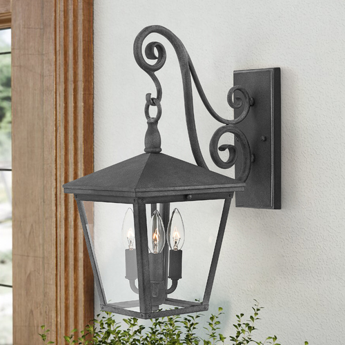 Hinkley Trellis 3-Light 19.75-Inch Aged Zinc Outdoor Wall Light by Hinkley Lighting 1434DZ