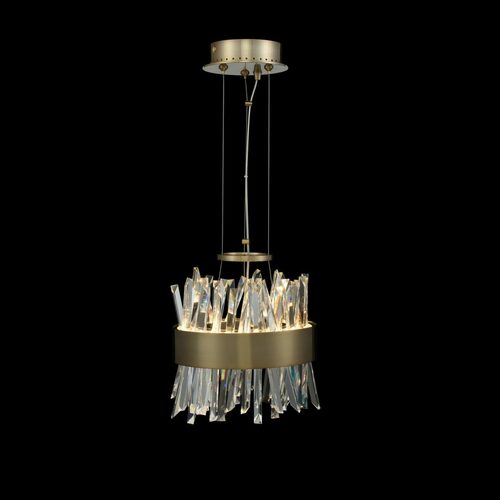 Glacier 10-Inch LED Pendant in Champagne Gold by Allegri Crystal