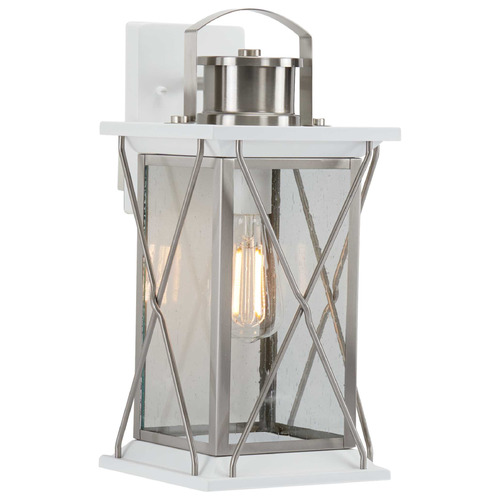Progress Lighting Barlowe Stainless Steel & White Outdoor Wall Light
