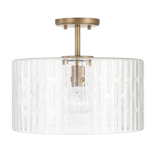 HomePlace by Capital Lighting Emerson 15-Inch Aged Brass Semi-Flush Mount by HomePlace by Capital Lighting 241311AD