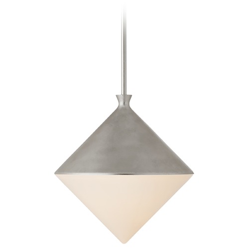 Visual Comfort Signature Collection Aerin Sarnen Small Pendant in Burnished Silver Leaf by Visual Comfort Signature ARN5355BSLWG
