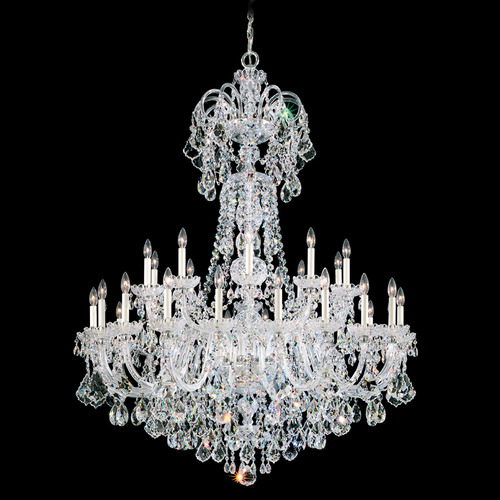 Schonbek Worldwide Lighting Olde World Polished Silver Crystal Chandelier
