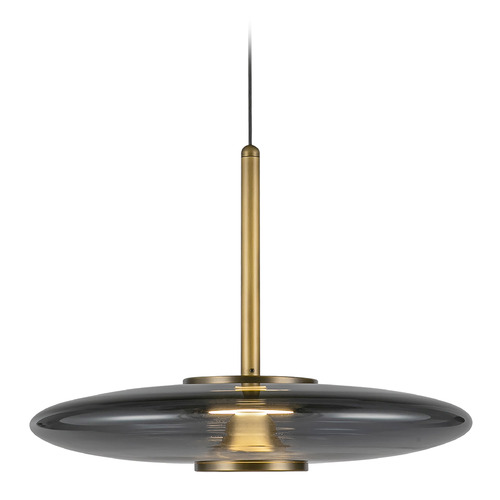 Kuzco Lighting Kyoto Vintage Brass LED Pendant Light with Oblong Shade