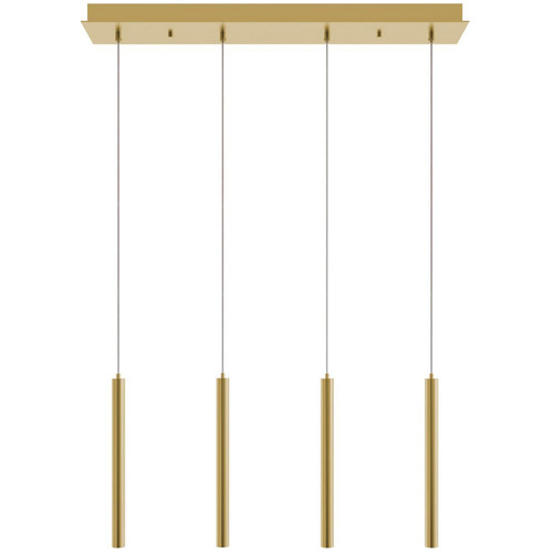 Afx Lighting Eli Satin Brass LED Multi-Light Pendant with Cylindrical Shade