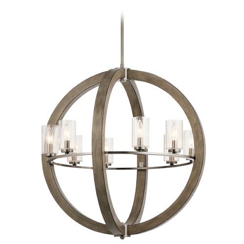 Grand Bank 8-Light Orb Chandelier in Distressed Antique Gray by Kichler Lighting