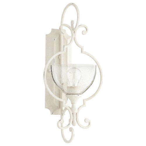 Quorum Lighting Ansley Wall Sconce in Persian White with Clear Seeded Glass by Quorum Lighting 5414-1-70
