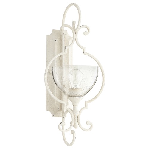 Ansley Wall Sconce in Persian White with Clear Seeded Glass by Quorum Lighting
