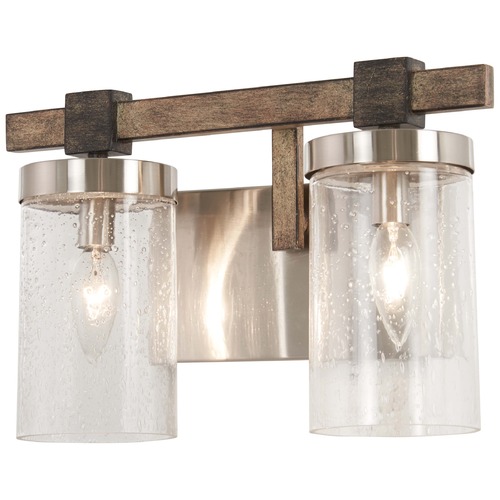 Bridlewood Stone Grey with brushed Nickel Bathroom Light by Minka Lavery