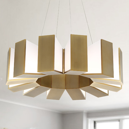 Modern Forms by WAC Lighting Chronos Aged Brass LED Pendant by Modern Forms PD-75934-AB