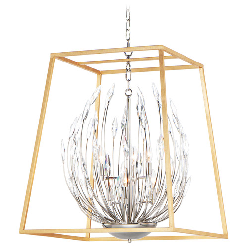 Maxim Lighting Maxim Lighting Bouquet Polished Nickel & Gold Leaf Pendant Light 32406BCPNGL