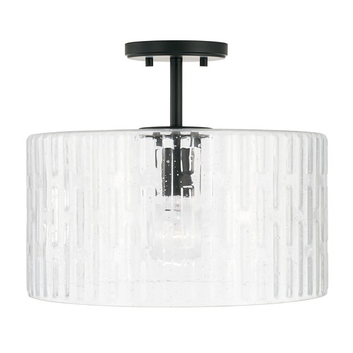 HomePlace by Capital Lighting Emerson 15-Inch Matte Black Semi-Flush Mount by HomePlace by Capital Lighting 241311MB