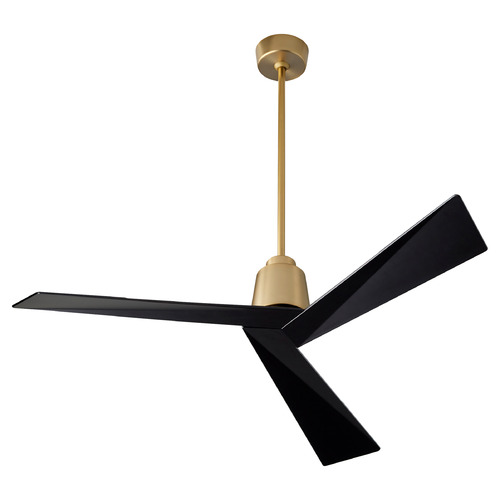 Dynamo 54-Inch Damp Ceiling Fan in Brass & Black by Oxygen Lighting