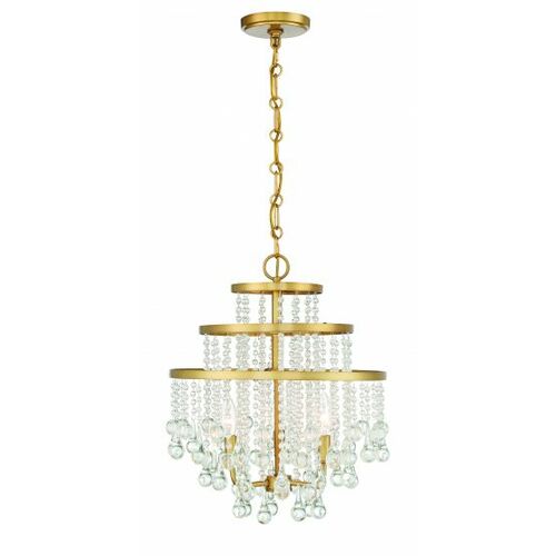 Luna 3-Light Crystal Chandelier in Warm Brass by Savoy House