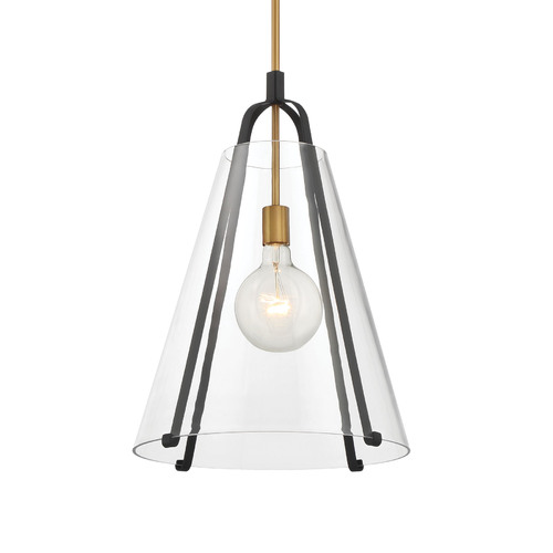 Paxos 15.50-Inch Wide Pendant in Brass & Black by Minka Lavery