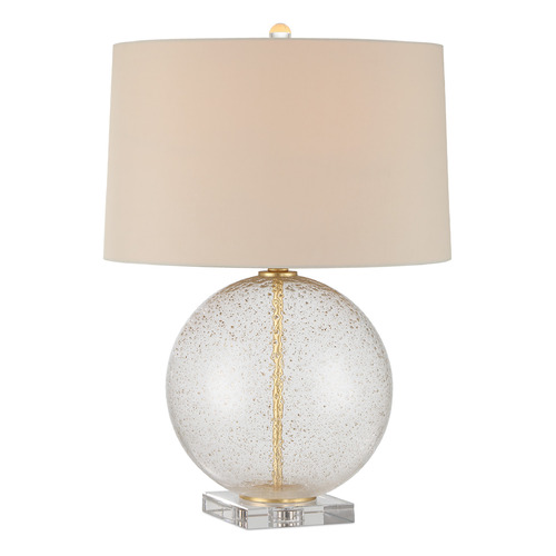Zebulon Round Table Lamp in Gold Leaf by Currey & Company Lighting